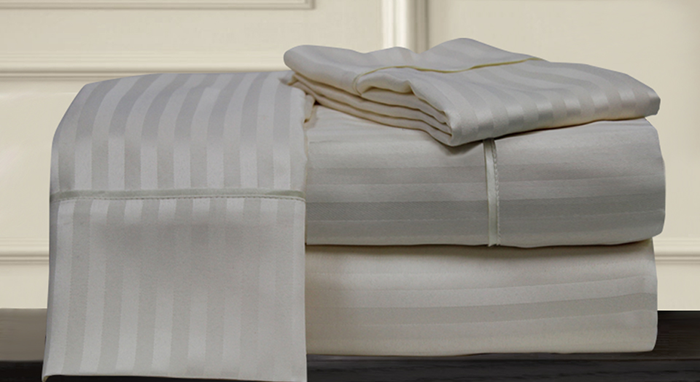 DOBBY STRIPE SHEET COLLECTION IVORY